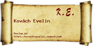 Kovách Evelin névjegykártya